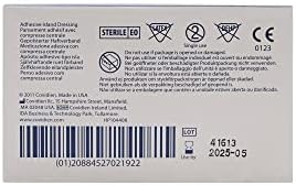 Sterile individual packaging of the two by three and three quarter inch medical adhesive border dressing.