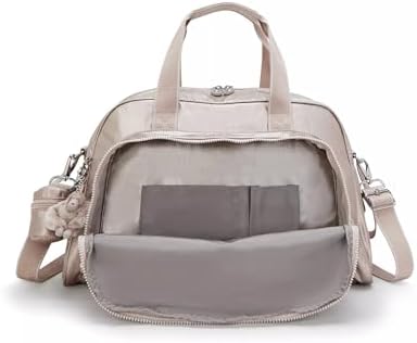 Stroller clips attached to the Kipling camama shoulder bag