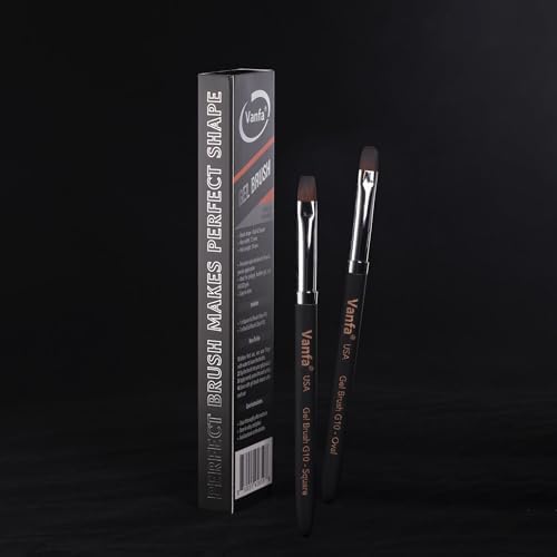 Close up of Vanfa synthetic gel nail brush bristles