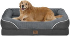Chez Paw Large Orthopedic Dog Bed for Extra Large Dogs, Waterproof XL Egg-Crate Foam Dog Bed with Removable Washable Cover & Non-Slip Bottom, 4-Sided Bolster Support,Grey 42"x30"x7.5" - Image 2