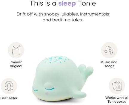 The magnetic base of the Tonies Sleepy Whale figurine used for audio player connection