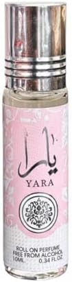 Lattafa Yara women perfume bundle items arranged together displaying product sizes in fluid ounces and milliliters