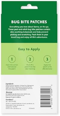 Sarna hydrocolloid insect patches containing natural aloe vera and chamomile extracts