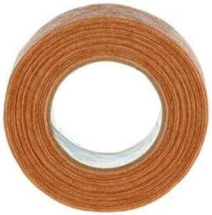 Close up view of the 1.25 cm wide 3M Micropore breathable paper tape roll showcasing texture and tan color.