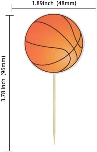 Detailed view of basketball star sports ball cupcake picks