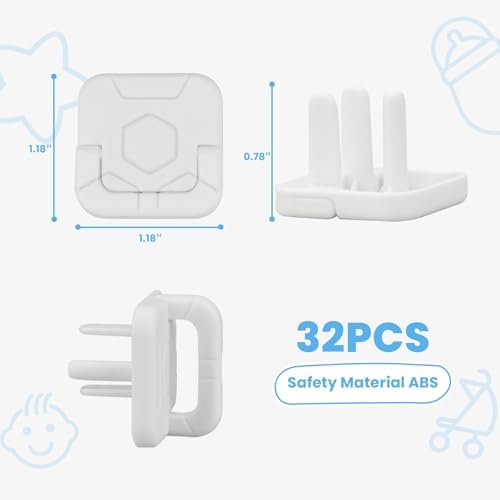 Full set of 32 piece baby proofing socket protectors