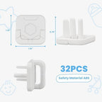 Full set of 32 piece baby proofing socket protectors