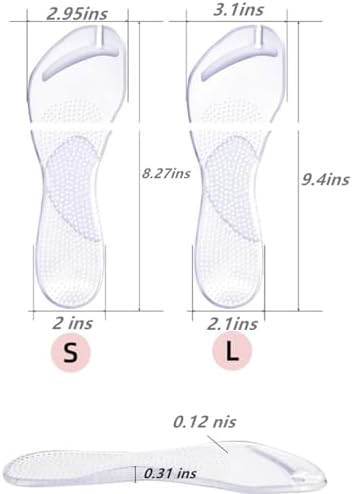 Pair of clear gel insoles for thong sandals to relieve plantar fasciitis.