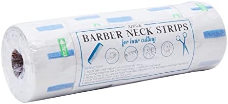 Disposable stretchable hair cutting neck strips showing self adhesive tab detail