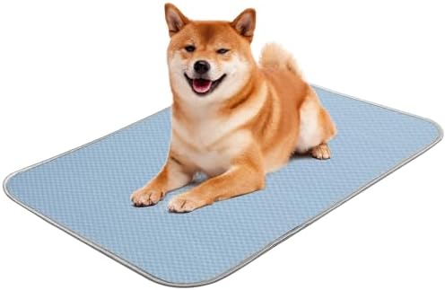 Buvlnee ice silk self cooling pad spread out on a living room floor.