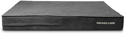 The Dog's Balls grey plush dog bed cover side angle durable orthopedic bed accessory