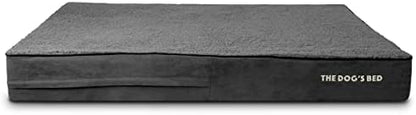 The Dog's Balls grey plush dog bed cover side angle durable orthopedic bed accessory