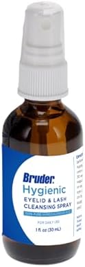 Bruder pure hypochlorous eyelid cleanser spray for blepharitis and dry eye relief.