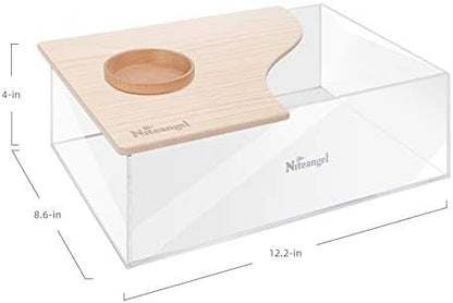 Niteangel Animal Sand-Bath Box: - Acrylic Critter's Sand Bath Shower Room & Digging Sand Container for Hamsters Mice Lemming Gerbils or Other Small Pets (Rectangle, Burlywood) - Image 6
