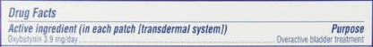 Discreet Oxytrol transdermal patch application on skin for urinary urgency relief