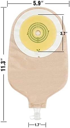 Close up view of the skin friendly adhesive flange on the Carbou one piece drainable pouch.