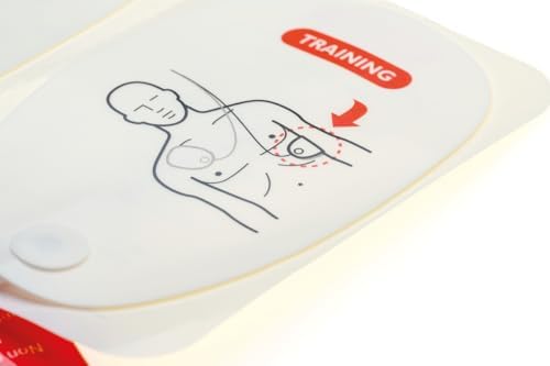 Close up of Laerdal AED trainer connector and adhesive backing