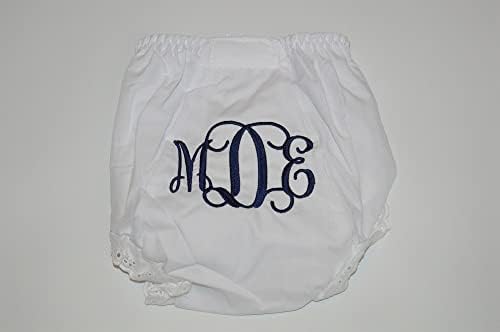 Rear view of baby girl diaper cover showing double seat and eyelet lace
