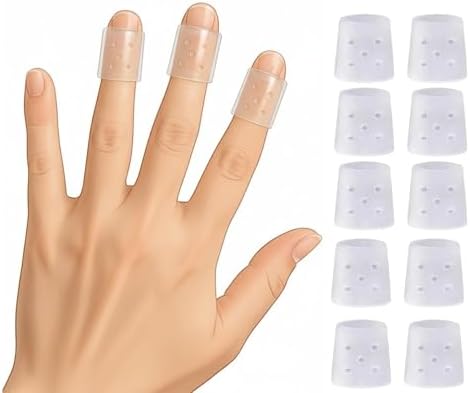Reusable skin picking prevention covers applied on fingers protecting cuticles while leaving nails exposed