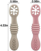 Shallow flat baby spoons designed to prevent overfeeding and choking.