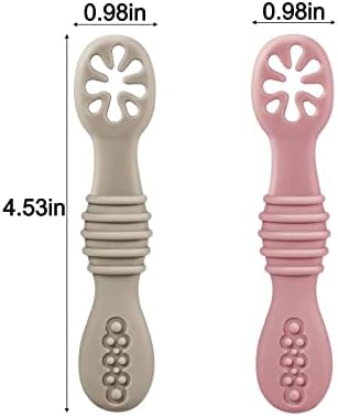 Shallow flat baby spoons designed to prevent overfeeding and choking.