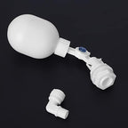 Compact white water tank float ball valve with rubber washer showcasing the leak free seal design