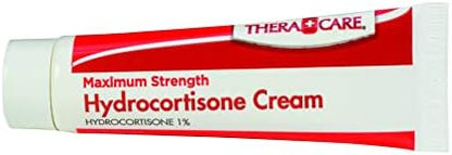 Back label of Thera Care hydrocortisone cream showing drug facts and usage instructions.