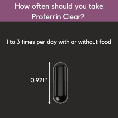 Proferrin Clear superior absorption dye free iron supplement facts label