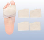 Metatarsal gel pads for ball of foot pain relief on human foot