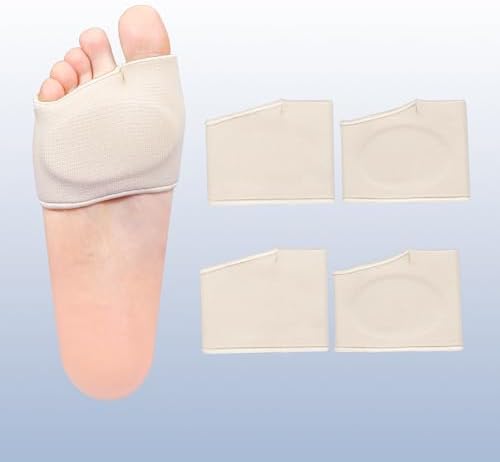 Metatarsal gel pads for ball of foot pain relief on human foot