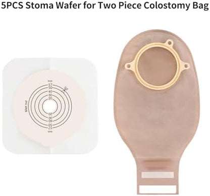 Steawoce 2 piece ileostomy stoma care skin barrier wafers inside their protective medical grade packaging.