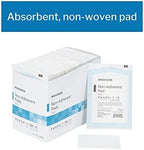 McKesson non stick nylon polyester medical pads showing the smooth micro perforated film layer