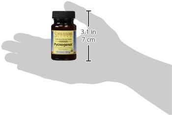 Close up shot of Swanson Pycnogenol 30 capsules bottle illustrating premium antioxidant supplement quality