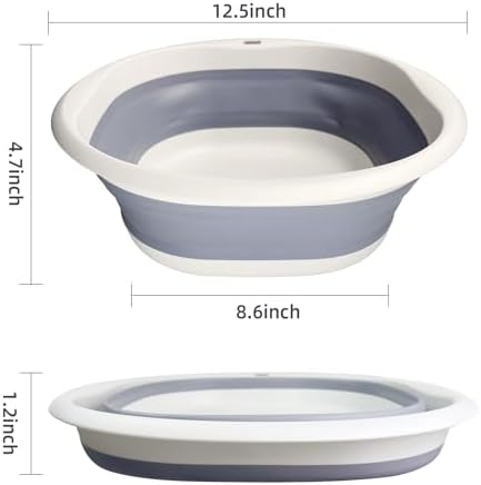 Folded space saving small pet bathtub showing compact storage design
