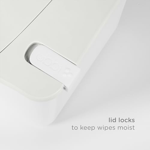 Close up of Ubbi Wipes Warmer Oat finish