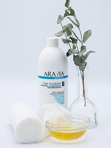 Back label of ARAVIA Lipo Sculptor concentrate displaying ingredients and mixing instructions