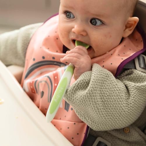 Top view of the shallow bowl design on the Nuby six pack weaning spoons.