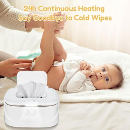 Baby Wipe Warmer with Night Light,Innovative Spring Design,Baby Wet Wipes Dispenser for Large Wipes,Wipes Warmer for Newborn Baby,Temperature Display,3 Modes of Temperature Heating Control - Image 3