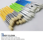 Natural bristle mop brushes included in the 36 pack school art supplies
