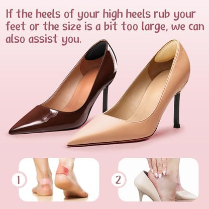 ZAIWOO gel inserts being placed inside a high heel shoe.
