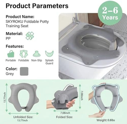 SKYROKU kids travel toilet seat splash guard feature close up view