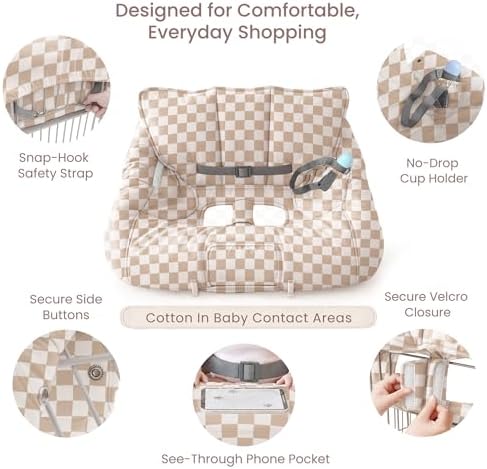 Konssy baby shopping cart cover showing soft quilted texture