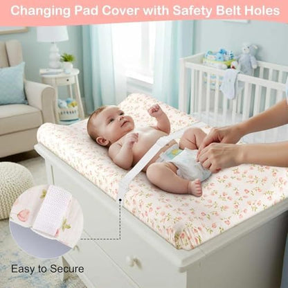 Basumee infant diaper changing station essentials with elastic edge showcase