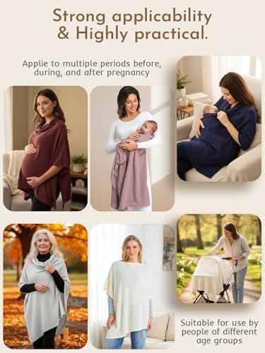 Side profile of Momwills soft privacy poncho for mothers