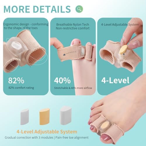 Pitoyteck Hammer Toes Straightener demonstrating the progressive modular spacing system adjustment.