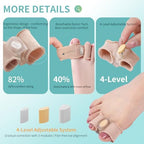 Pitoyteck Hammer Toes Straightener demonstrating the progressive modular spacing system adjustment.