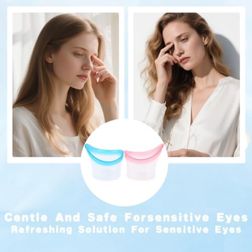Transparent eye cleaning cup showing the 10 ml capacity for saline solution.