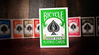 Side view of the sealed Tavoloverde custom color playing card deck box showing authenticity seals.