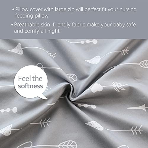 Easy-to-use zipper detail on Biloban nursing pillow cover