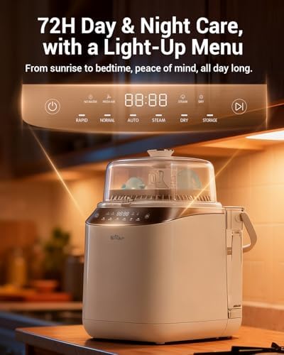 Bear Bottle Washer Pro washing baby bottles and pump parts